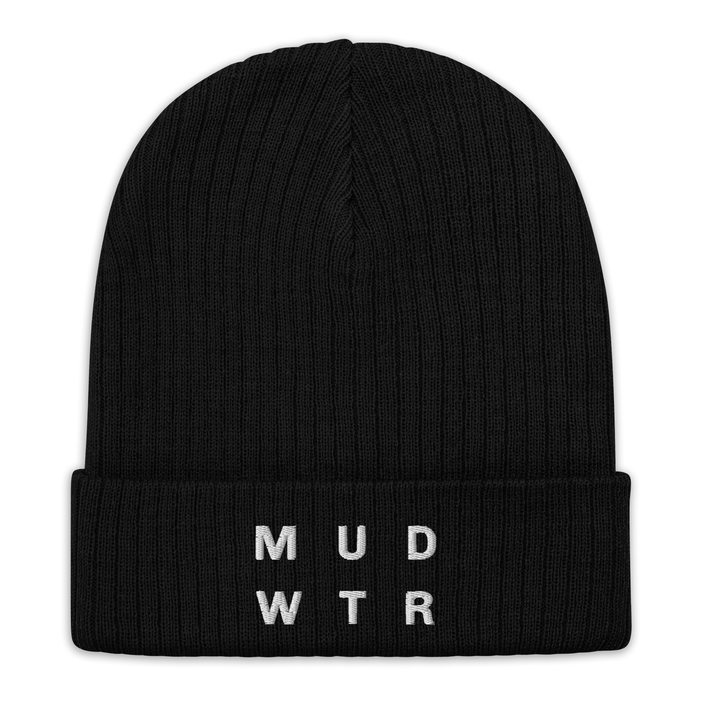 mud-wtr-beanie-t7 ribbed-knit-beanie-black-front-6478f6ebce026.png