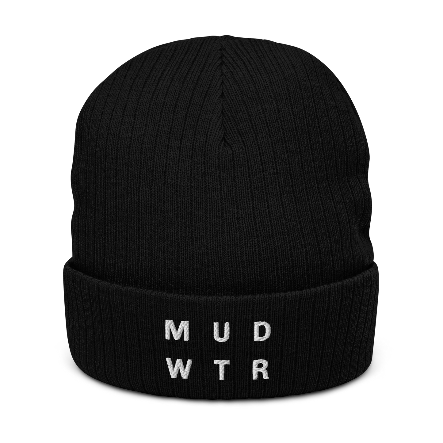 mud-wtr-beanie-t7 ribbed-knit-beanie-black-front-6478f6ebce068.png